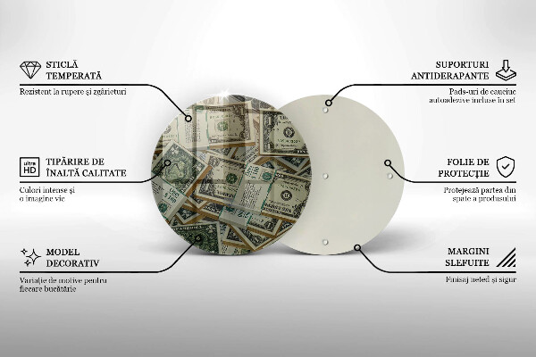 Skärbräda glas unik Pengar dollar
