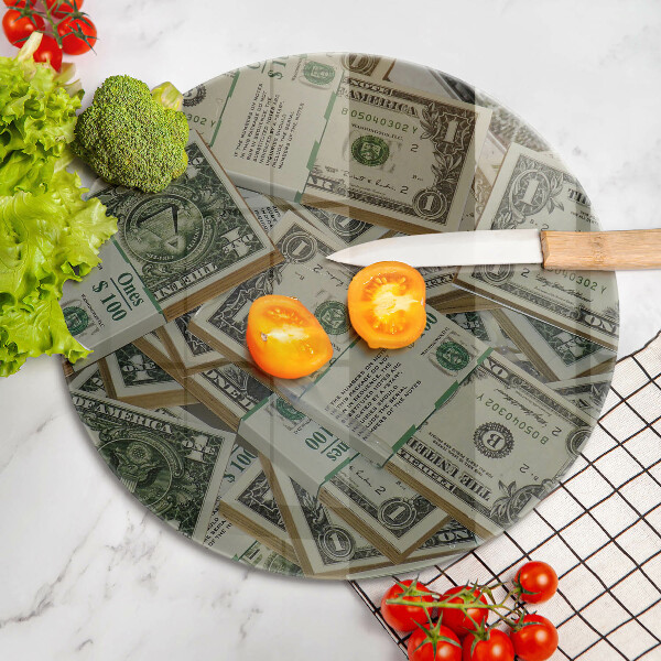 Skärbräda glas unik Pengar dollar