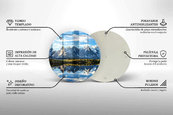 Skärbräda glas unik Bergslandskap