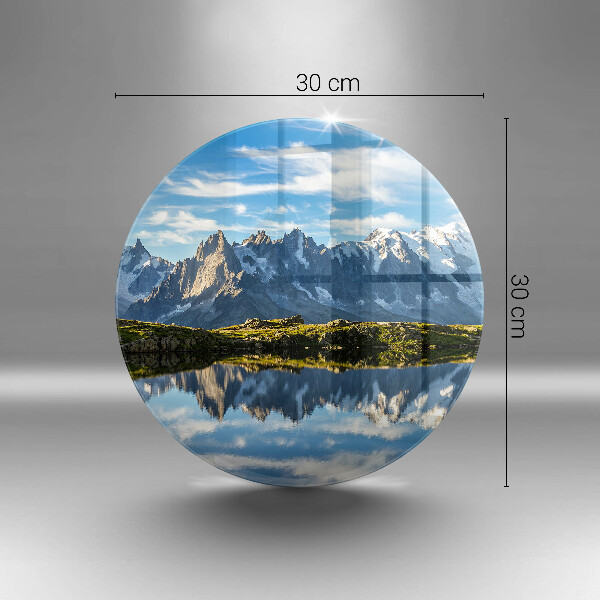 Skärbräda glas unik Bergslandskap