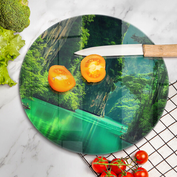 Skärbräda glas unik Lagun landskap