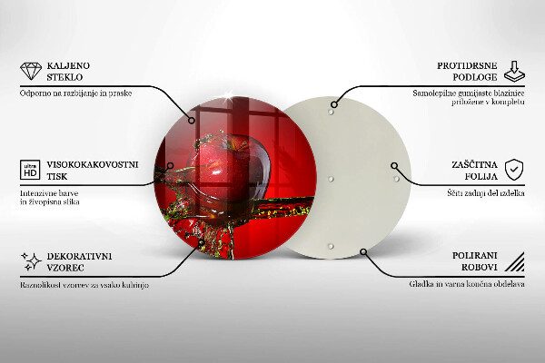 Skärbräda glas unik Äppelfrukt i vatten