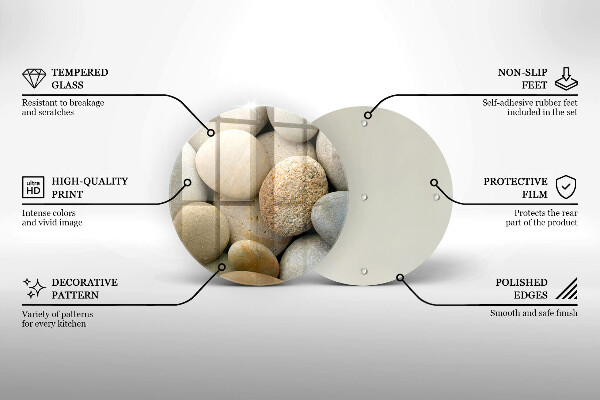 Skärbräda glas unik Mönster av ovala stenar