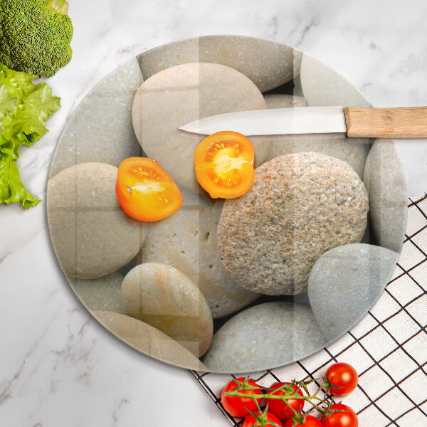 Skärbräda glas unik Mönster av ovala stenar