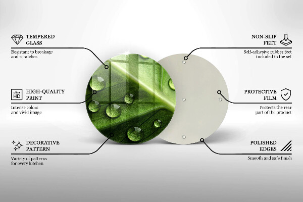 Skärbräda glas unik Natur dagg och löv
