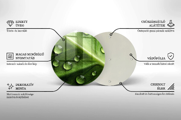 Skärbräda glas unik Natur dagg och löv
