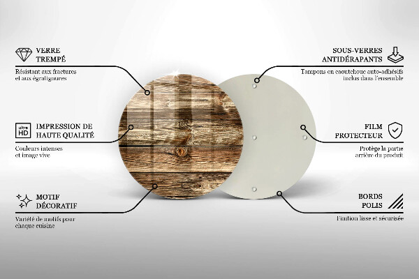 Skärbräda glas unik Trä planka textur