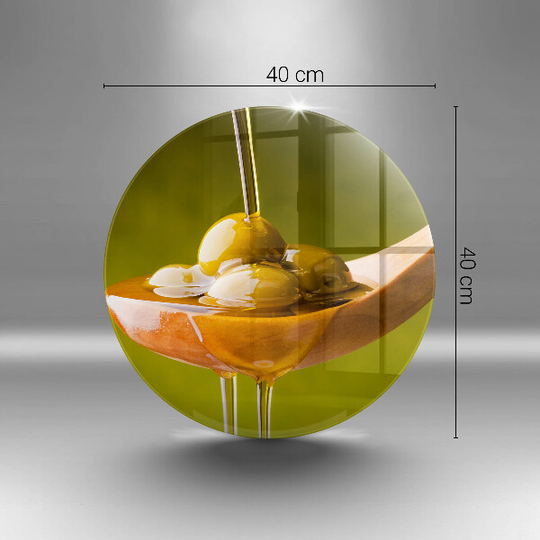 Skärbräda glas unik Olivolja och oliver