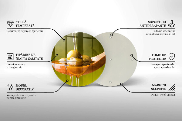 Skärbräda glas unik Olivolja och oliver