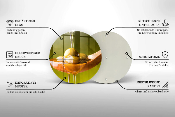Skärbräda glas unik Olivolja och oliver
