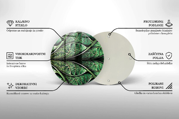 Skärbräda glas unik Bladvenstruktur