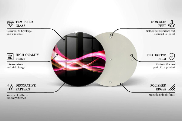 Skärbräda glas unik Abstrakt neon rök