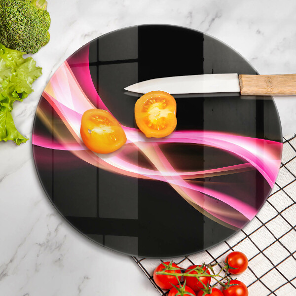 Skärbräda glas unik Abstrakt neon rök