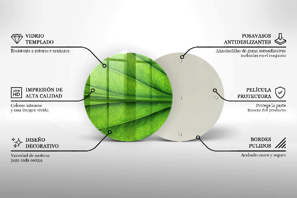 Skärbräda glas unik Natur ven blad