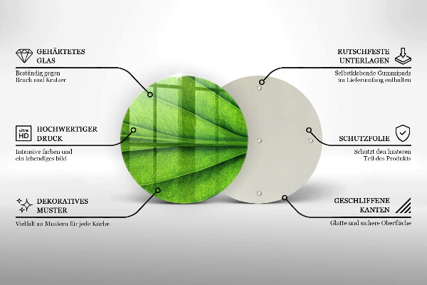Skärbräda glas unik Natur ven blad