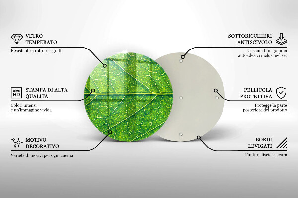 Skärbräda glas unik Natur löv vener