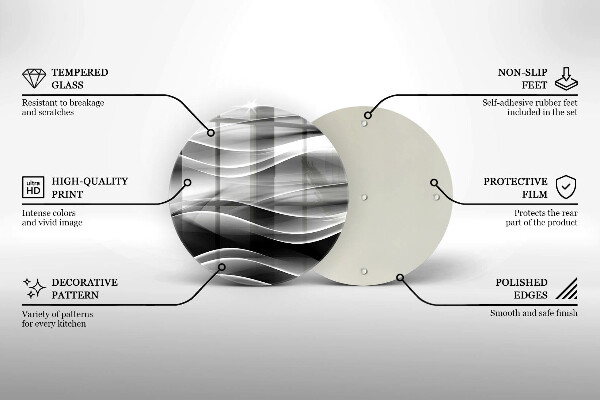 Skärbräda glas unik Abstrakta linjer av rök