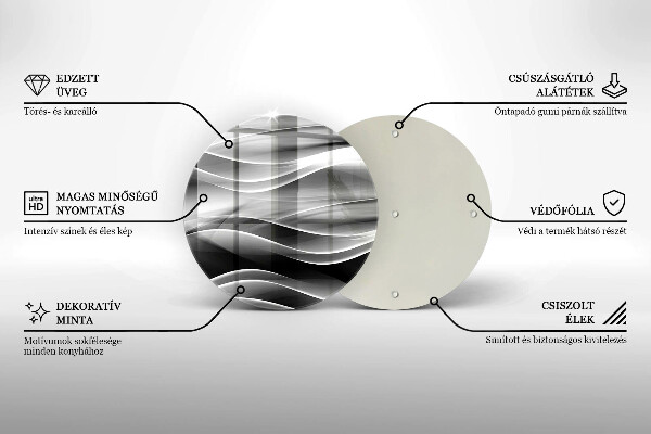 Skärbräda glas unik Abstrakta linjer av rök