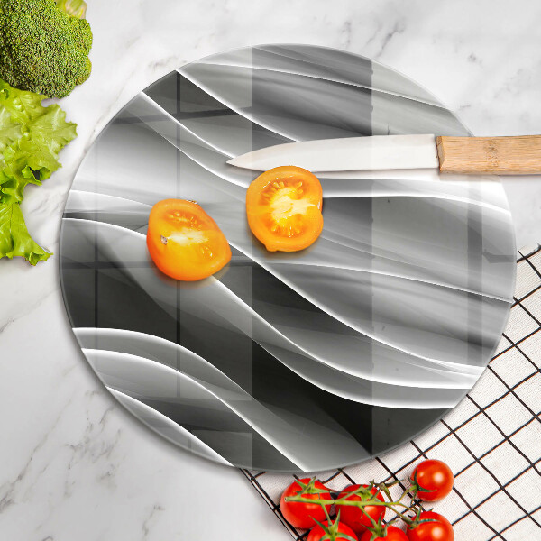 Skärbräda glas unik Abstrakta linjer av rök