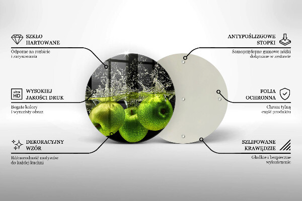Skärbräda glas unik Gröna äpplen och vatten