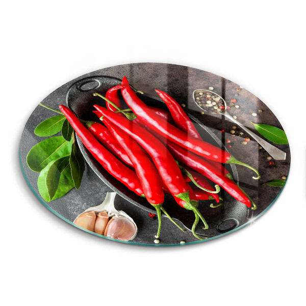 Skärbräda glas unik Röd chilipeppar
