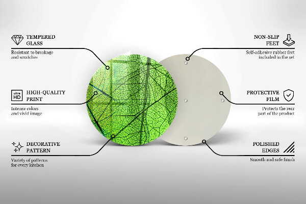 Skärbräda glas unik Natur löv vener