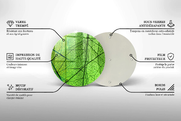 Skärbräda glas unik Natur löv vener