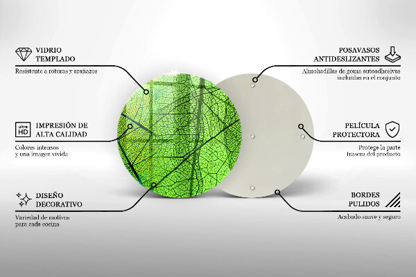 Skärbräda glas unik Natur löv vener