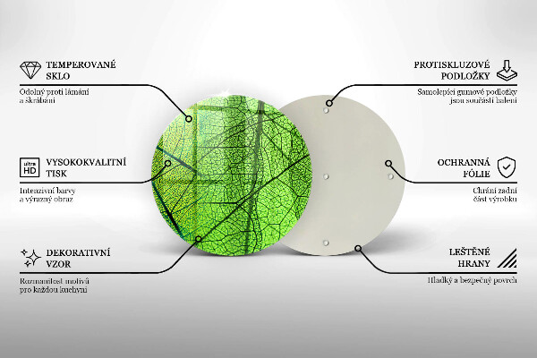 Skärbräda glas unik Natur löv vener