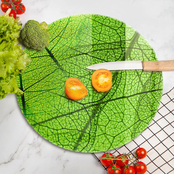Skärbräda glas unik Natur löv vener