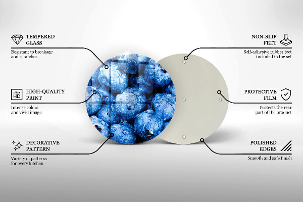 Skärbräda glas unik Saftiga blåbär