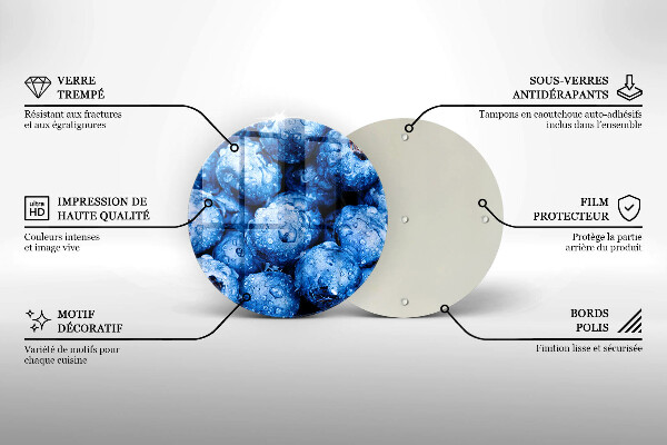 Skärbräda glas unik Saftiga blåbär