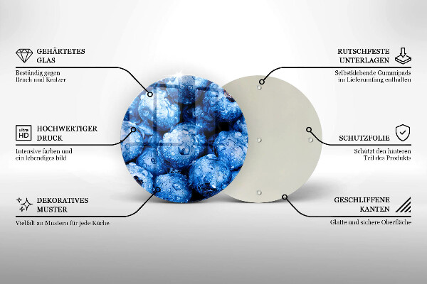 Skärbräda glas unik Saftiga blåbär
