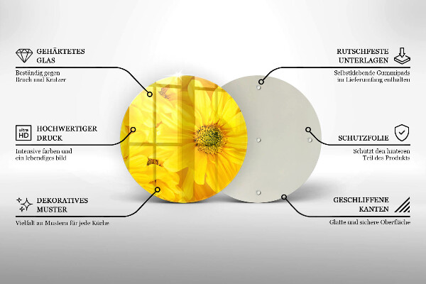 Skärbräda glas unik Blomblad