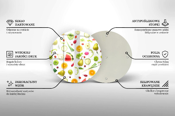 Skärbräda glas unik Frukt och grönsaker mönster