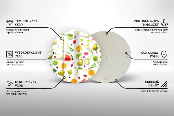 Skärbräda glas unik Frukt och grönsaker mönster