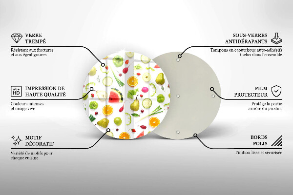 Skärbräda glas unik Frukt och grönsaker mönster