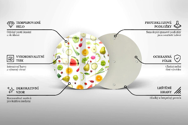 Skärbräda glas unik Frukt och grönsaker mönster