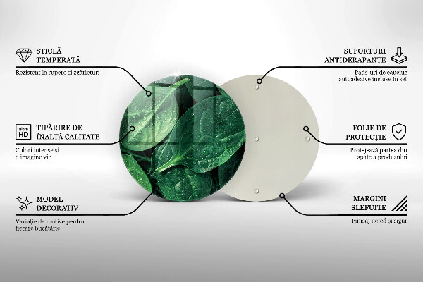 Skärbräda glas unik Basilikablad