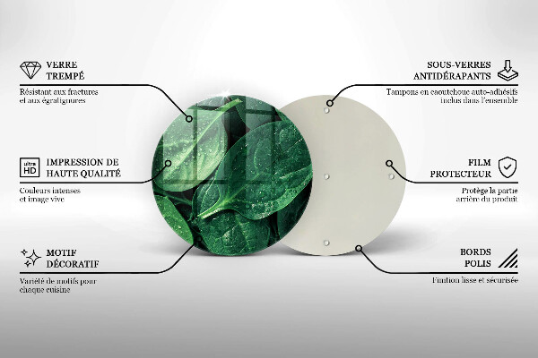 Skärbräda glas unik Basilikablad