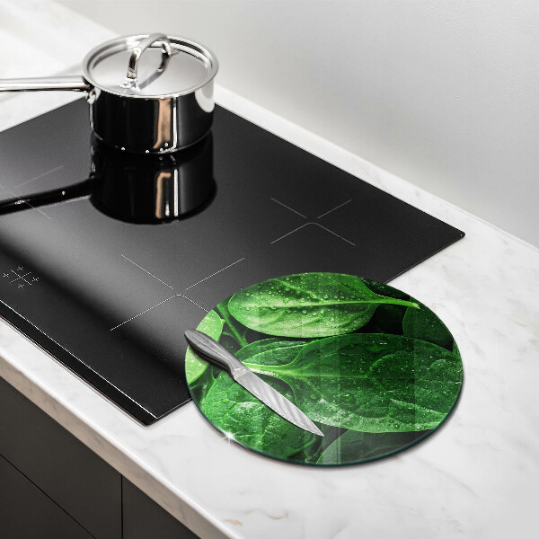 Skärbräda glas unik Basilikablad