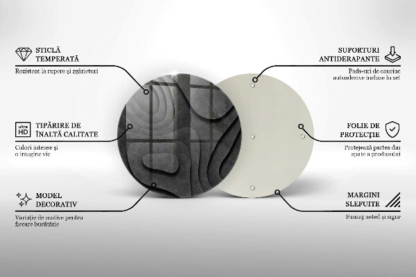 Skärbräda glas unik 3D stenformer