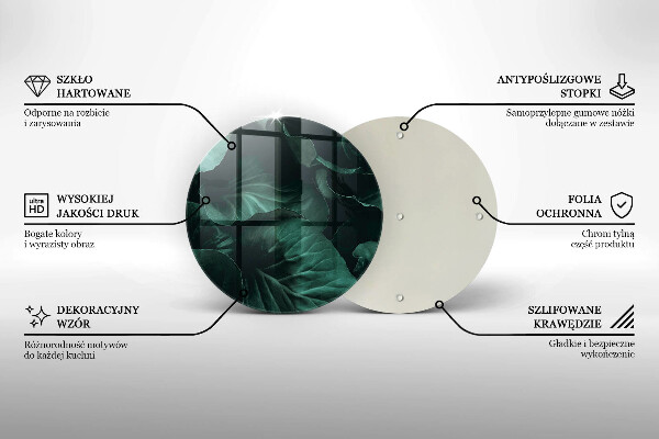 Skärbräda glas unik Vilda mörka blad