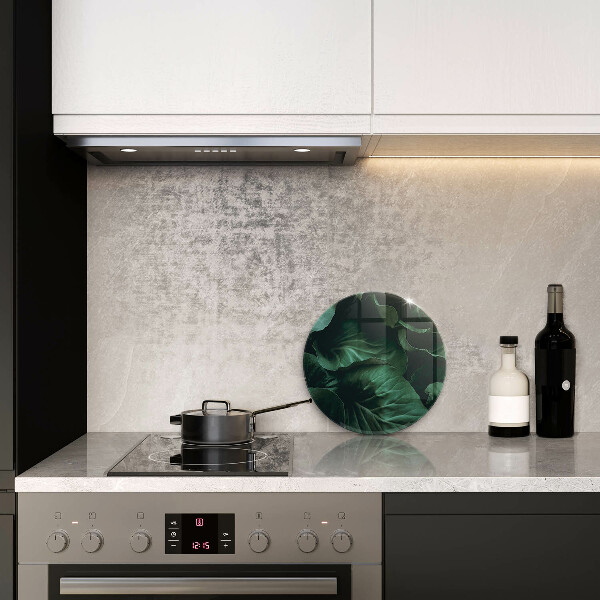 Skärbräda glas unik Vilda mörka blad