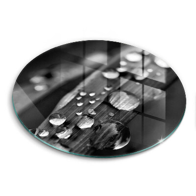 Skärbräda glas unik Daggdroppar på löven