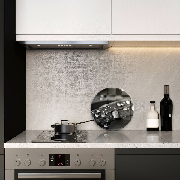 Skärbräda glas unik Daggdroppar på löven