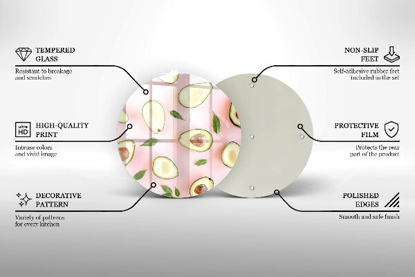 Skärbräda glas unik Avokado mönster