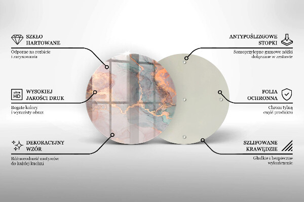Skärbräda glas unik Marmor med guld