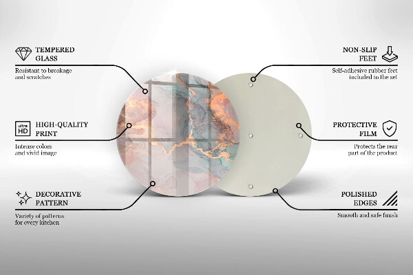 Skärbräda glas unik Marmor med guld