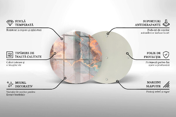 Skärbräda glas unik Marmor med guld